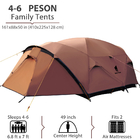 Aluminum Pole 3 Persons 210T PU2500MM Ez Up Camping Tent